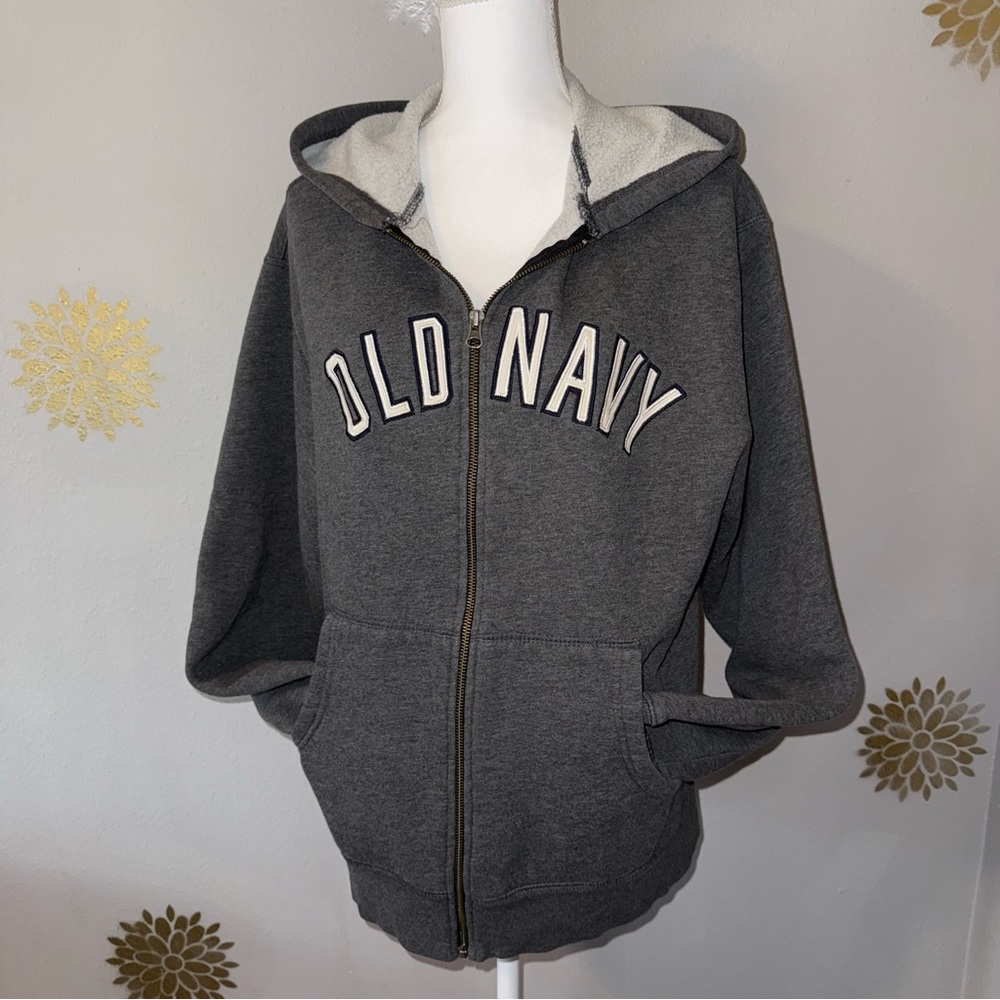 Old Navy Charcoal Gray Hoodie‎ Unisex Men’s Women’s Large Jacket Athletic Casual